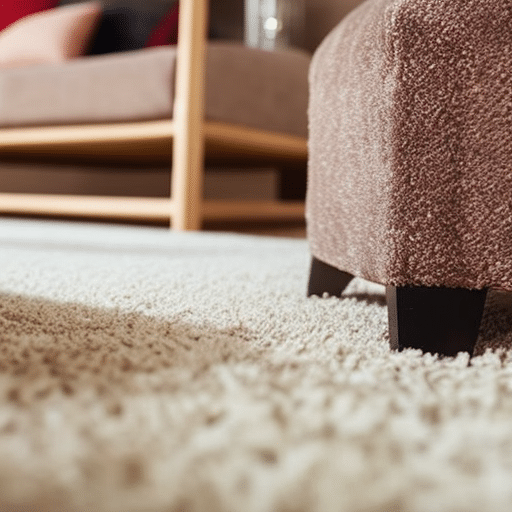 An image showcasing a vibrant, well-maintained carpet in a cozy living room, surrounded by a family happily engaged in various activities
