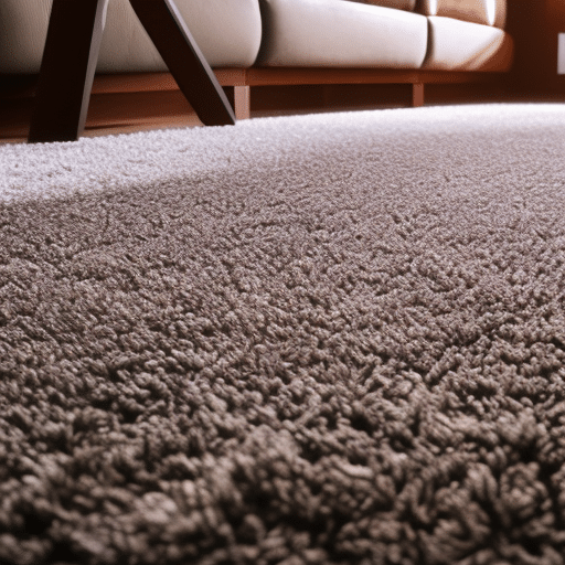 An image showcasing a pristine, vibrant carpet in a well-maintained living room