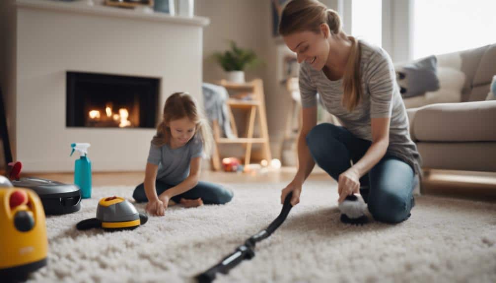 clean carpets with kids