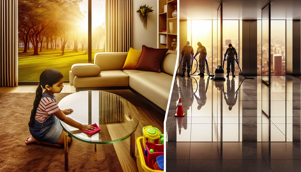 cleanliness goals differentiated home vs business