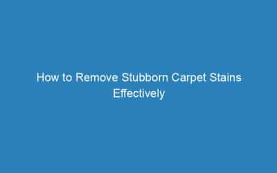 How to Remove Stubborn Carpet Stains Effectively