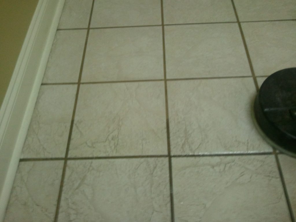 Rotary tile and grout cleaning machine on ceramic tile - Hydra Clean Hattiesburg