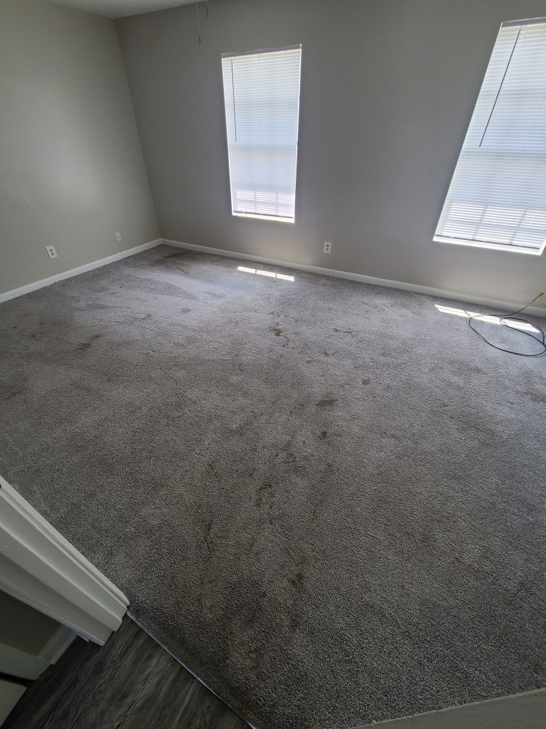 Carpet condition before a scheduled Hydra Clean maintenance visit in Hattiesburg